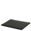 Angled View Of The Black Leather Mouse Pad