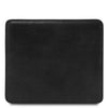 Front View Of The Black Leather Mouse Pad