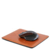 Angled With Mouse View Of The Honey Leather Mouse Pad