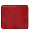 Front View Of The Red Leather Mouse Pad