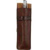 Front Featured View Of The Brown Leather Pen Holder With A Pen