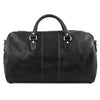 Rear View Of The Black Leather Duffle Bag Large