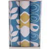 Front View Of The Hankies Retro Blue With Shapes And Fern