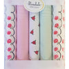 Front View Of The Hankies Single Florals And Plains Pink And Green Mixed In A Box Of 5