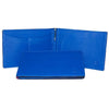 Internal And Front View With Pen Of The Blue Lizandez Unisex Leather Passport Wallet