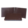 Internal And Front View With Pen Of The Dark Brown Lizandez Unisex Leather Passport Wallet