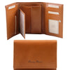 Internal And Frontal View Of The Honey Leather Women's Wallet
