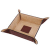 Top View Of The Large Tidy Tray Part Of, The Brown Luxury Leather Desk Set