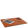 Desk Pad Mouse Pad View With Glasses iPad And Pens, Part Of The Honey Luxury Leather Desk Set