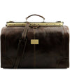 Front View Of the Dark Brown Leather Gladstone Bag