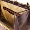 Internal Compartment View Of Bag 2 Of The Brown Leather Luggage Set