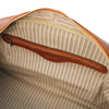 Internal Zip Pocket View Of Bag 2 Of The Honey Leather Luggage Set