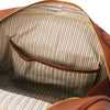 Internal Pocket View Of Bag 1 Of The Honey Leather Luggage Set