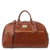 Front View Of Bag 1 Of The Honey Leather Luggage Set