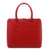 Front View Of The Lipstick Red Womens Leather Business Bag