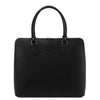 Front View Of The Black Womens Leather Business Bag