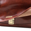Features View Of The Brown Leather Briefcase Bag