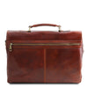 Rear View Of The Brown Leather Briefcase Bag