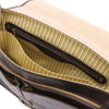 Internal Compartment View Of The Dark Brown Leather Briefcase Bag