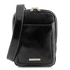 Front View Of The Black Crossbody Bag Mens