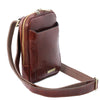 Angled And Shoulder Strap View Of The Brown Crossbody Bag Mens