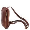 Cross Over Leather Strap View Of The Brown Mens Crossover Leather Bag