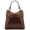 Rear View Of The Brown Ladies Leather Handbag