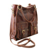 Featured Straps View Of The Brown Ladies Leather Handbag