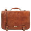 Front View Of The Natural Mens Leather Messenger Bag