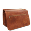 Opening Flap View Of The Natural Mens Leather Messenger Bag