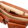 Internal Compartment View Of The Natural Mens Leather Messenger Bag