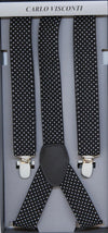 Front View Of The Black White Spots Mens Formal Braces