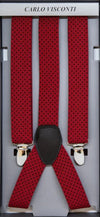 Front View Of The Red Black Spots Mens Formal Braces