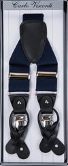 Front View Of The Navy Mens Wide Braces