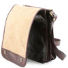 Opening Flap View Of The Brown Mens Leather Shoulder Bag