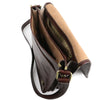 Internal Zip Pocket View Of The Brown Mens Leather Shoulder Bag