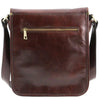 Rear View Of The Brown Mens Leather Shoulder Bag