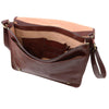 Internal View Of The Brown Leather Messenger Bag Men's