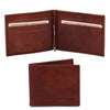 Front View Of The Brown Money Clip Card Holder