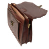 Top And Side View Of The Brown Premium Leather Briefcase