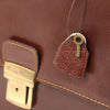 Locking Key View Of The Brown Premium Leather Briefcase