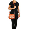Women Posing With The Honey Over The shoulder Leather Bag