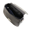 Internal Compartment View Of The Black Over The shoulder Leather Bag