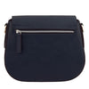 Rear View Of The Dark Blue Over The shoulder Leather Bag