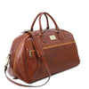 Angled And Shoulder Strap View Of The Honey Mens Leather Travel Bag