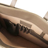 Internal Features View Of The Dark Taupe Ladies Leather Briefcase