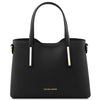 Front View Of The Black Ladies Small Leather Handbag