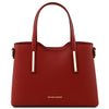 Front View Of The Red Ladies Small Leather Handbag