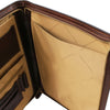 Internal Compartment View Of The Brown Leather Document Case