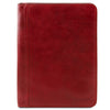 Front View Of The Red Leather Document Case